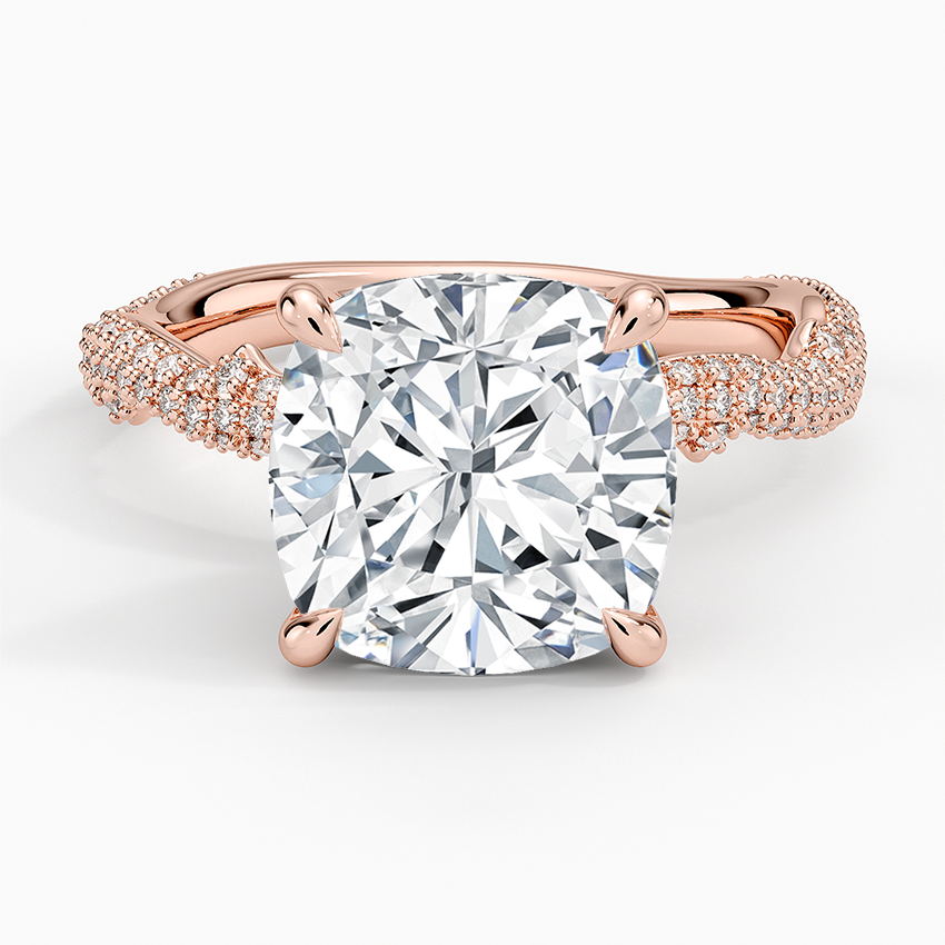 4.75 Cushion Kesim Hidden Halo Tasarım Tektaş Laboratuvar Pırlanta Yüzük - Filara