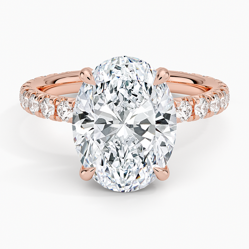 4.75 Karat Oval Kesim Hidden Halo Tasarım Tektaş Laboratuvar Pırlanta Yüzük 18K - Selora - Bold Diamonds