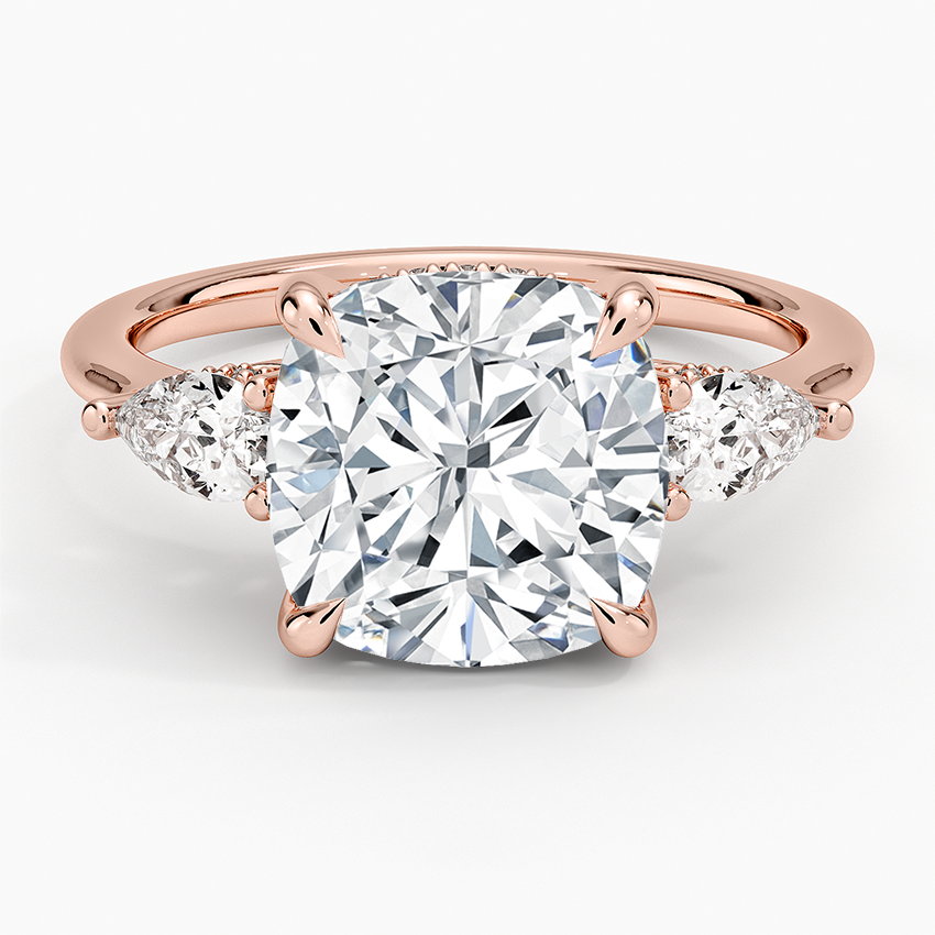 4.50 Cushion Kesim Hidden Halo Tasarım Tektaş Laboratuvar Pırlanta Yüzük - Nilora