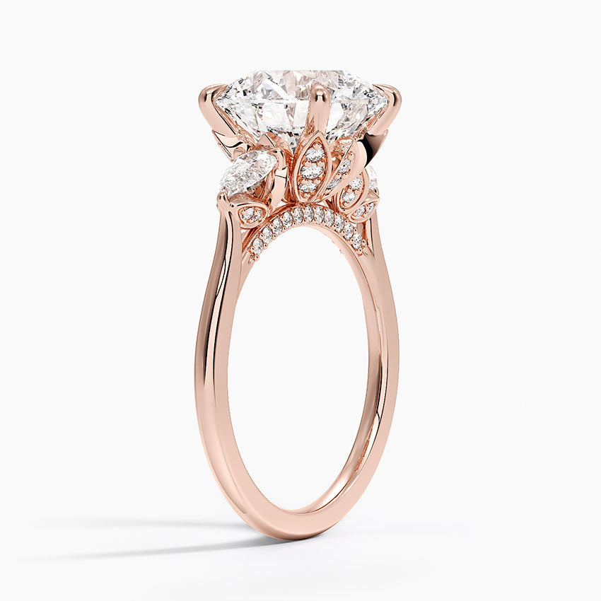 1.60 Carat Princess Halo Design Solitaire Lab Diamond Ring 18K - Florina