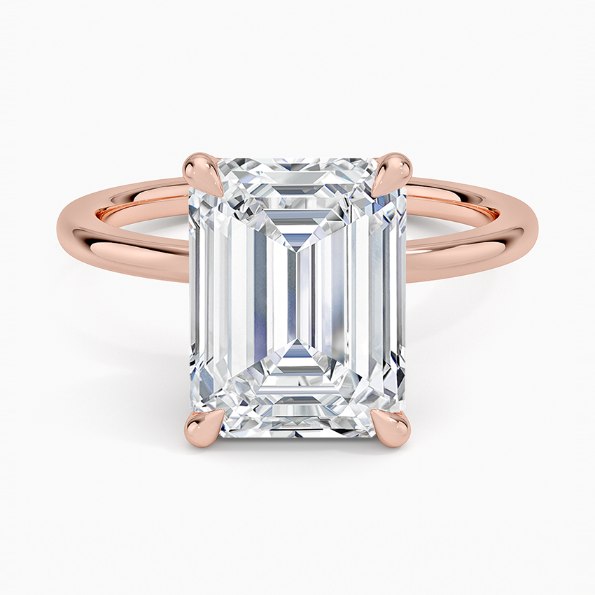 4.15 Karat Emerald Kesim Hidden Halo Tasarım Tektaş Laboratuvar Pırlanta Yüzük - Oslo