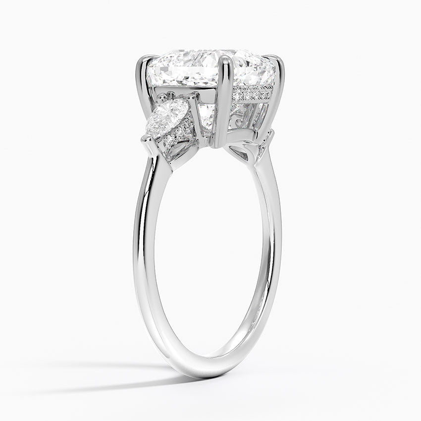 4.50 Cushion Kesim Hidden Halo Tasarım Tektaş Laboratuvar Pırlanta Yüzük - Nilora