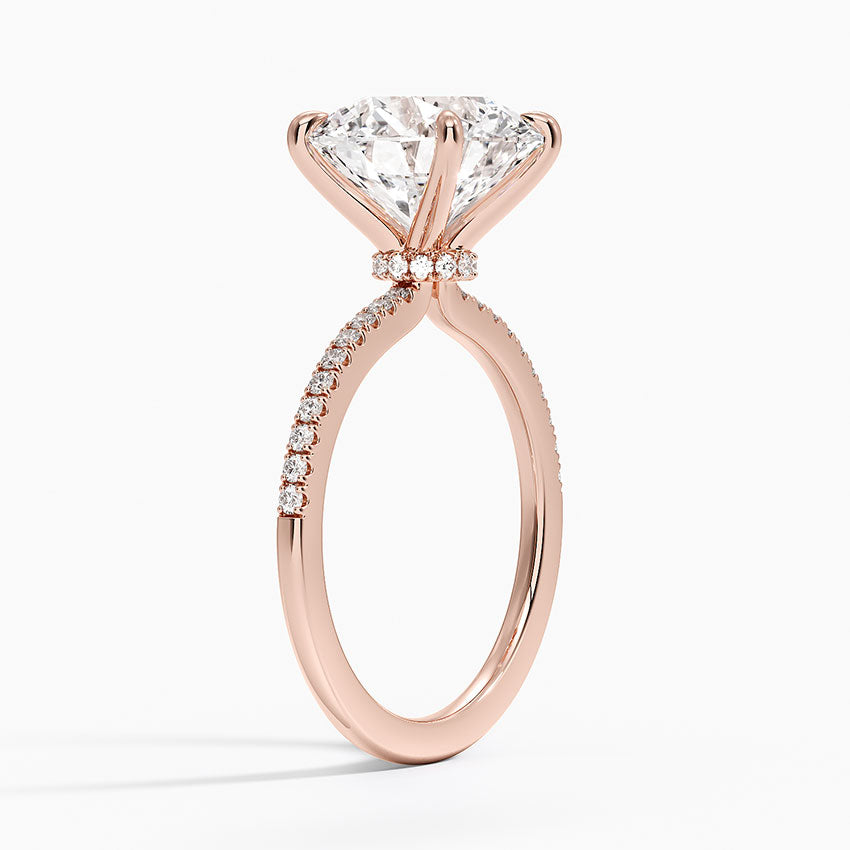 4.25 Karat Hidden Halo Tasarım Tektaş Laboratuvar Pırlanta Yüzük - Filora - Bold Diamonds