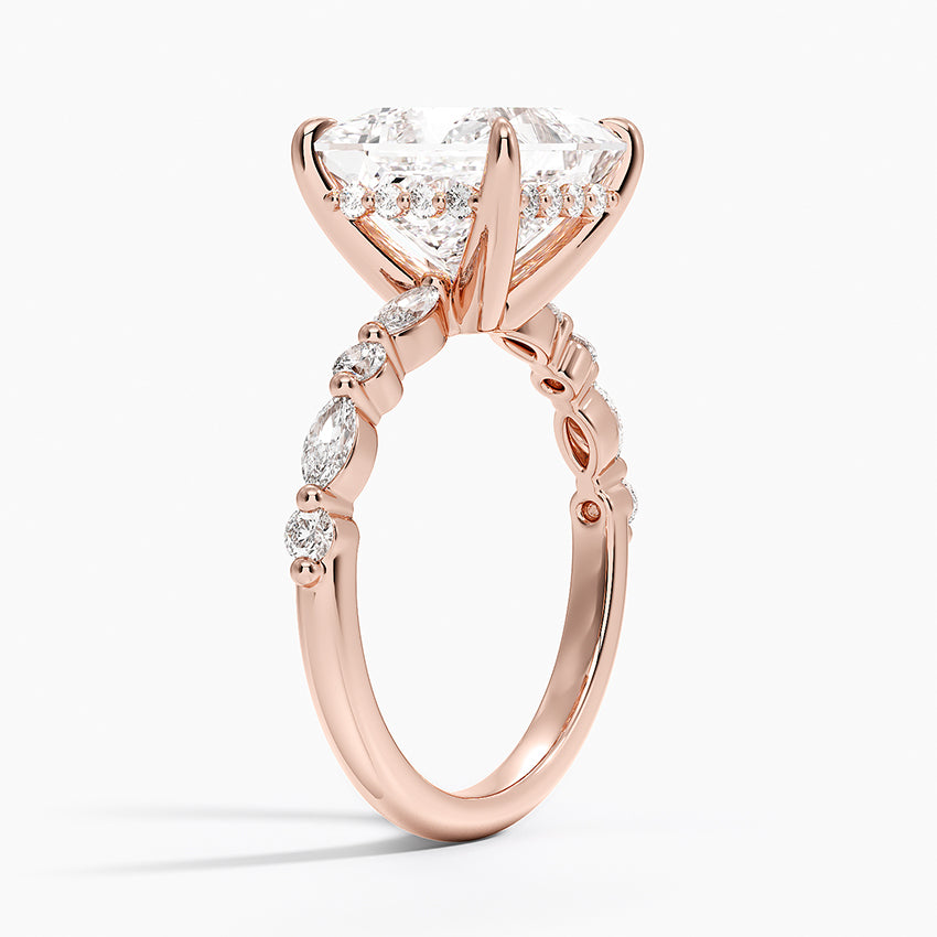 1.60 Carat Princess Halo Design Solitaire Lab Diamond Ring 18K - Florina