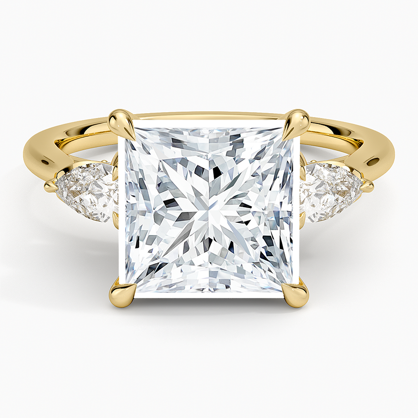 1.60 Carat Princess Halo Design Solitaire Lab Diamond Ring 18K - Florina