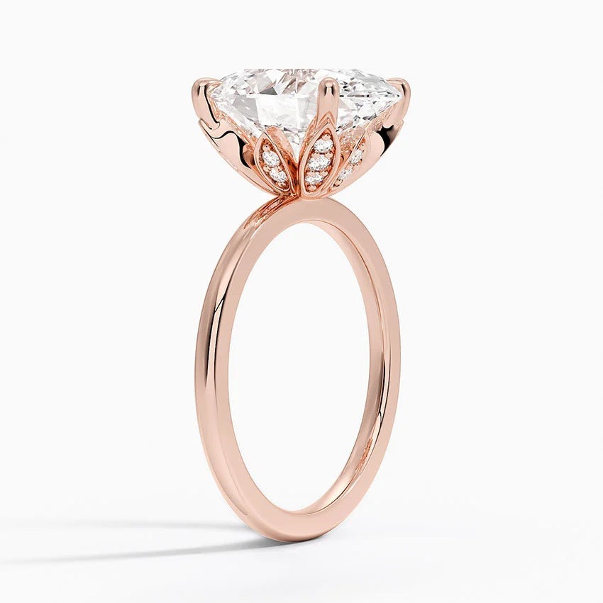 1.60 Carat Princess Halo Design Solitaire Lab Diamond Ring 18K - Florina
