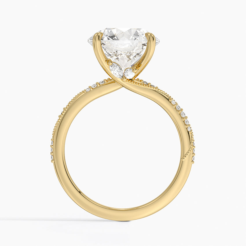 4.25 Karat Hidden Halo Tasarım Tektaş Laboratuvar Pırlanta Yüzük 18K - Melora - Bold Diamonds