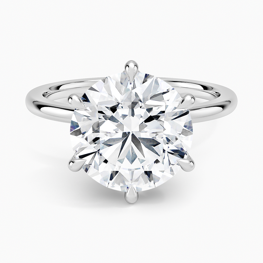 Altı Tırnak 4.15 Karat Hidden Halo Tasarım Tektaş Laboratuvar Pırlanta Yüzük - Delora - Bold Diamonds