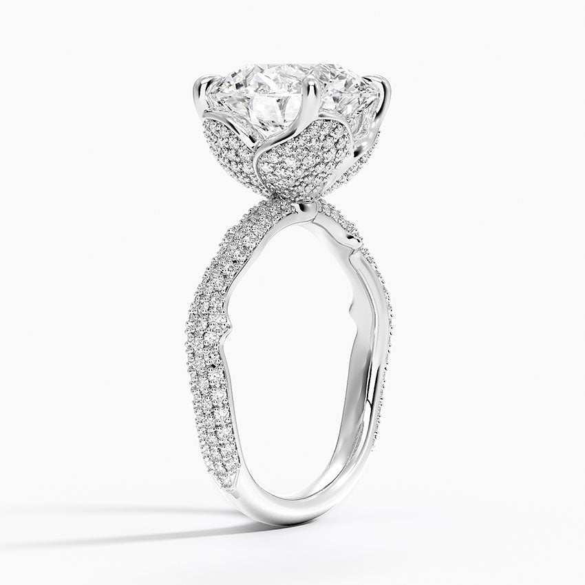 4.75 Karat Hidden Halo Tasarım Tektaş Laboratuvar Pırlanta Yüzük - Sorrento