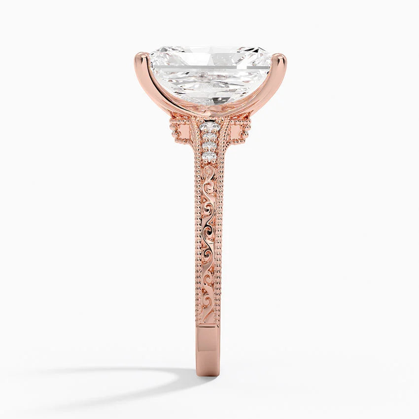 4.15 Radiant Kesim Hidden Halo Tasarım Tektaş Laboratuvar Pırlanta Yüzük - Silora