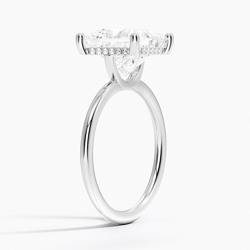 4.10 Prenses Kesim Hidden Halo Tasarım Tektaş Laboratuvar Pırlanta Yüzük - Melara