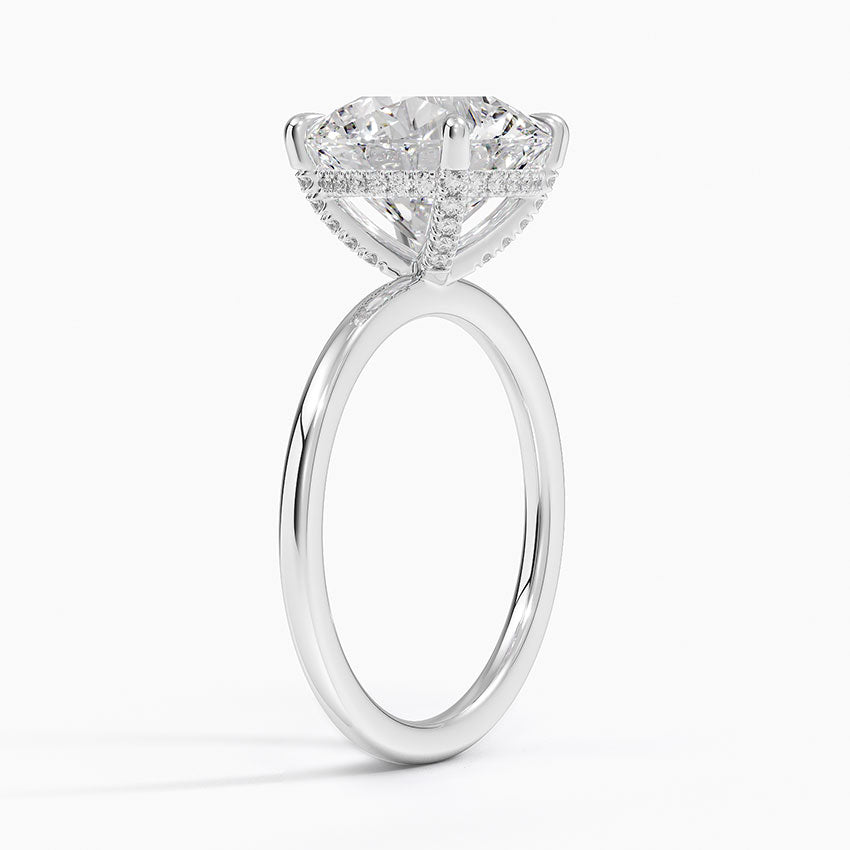 4.15 Karat Hidden Halo Tasarım Tektaş Laboratuvar Pırlanta Yüzük - Gilora - Bold Diamonds