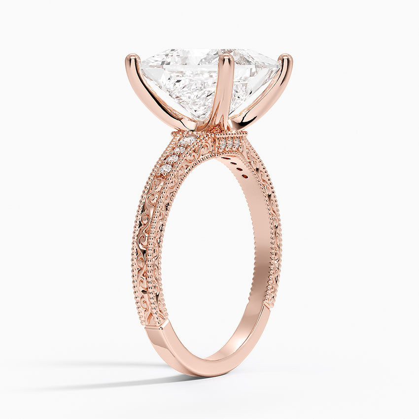 4.15 Prenses Kesim Hidden Halo Tasarım Tektaş Laboratuvar Pırlanta Yüzük - Silora