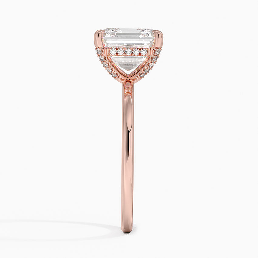 4.15 Karat Asscher Kesim Hidden Halo Tasarım Tektaş Laboratuvar Pırlanta Yüzük - Valencia