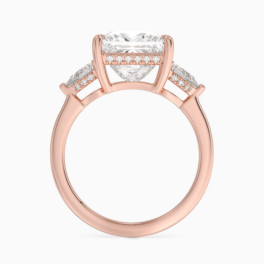 4.50 Prenses Kesim Hidden Halo Tasarım Tektaş Laboratuvar Pırlanta Yüzük - Nilora