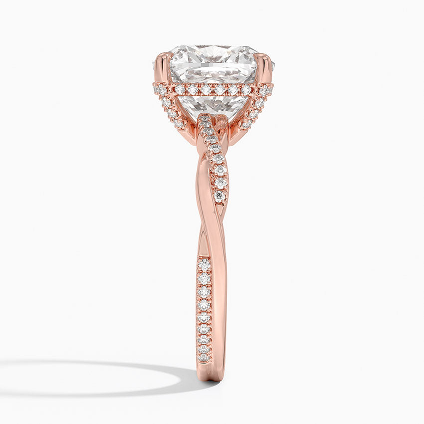 1.60 Carat Princess Halo Design Solitaire Lab Diamond Ring 18K - Florina