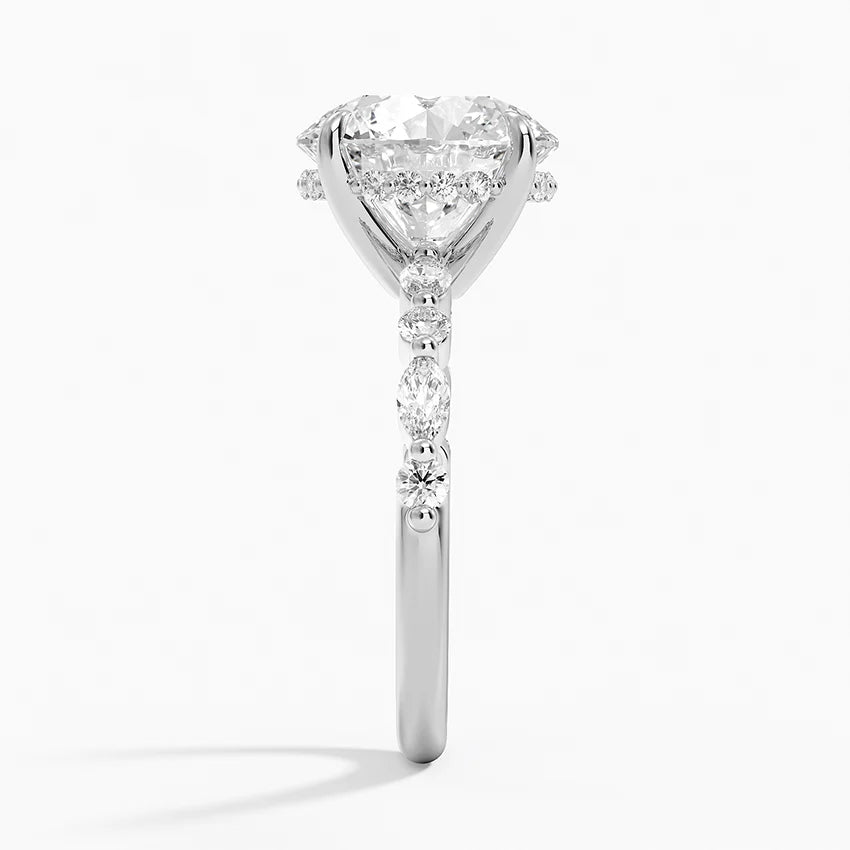 1.60 Carat Princess Halo Design Solitaire Lab Diamond Ring 18K - Florina