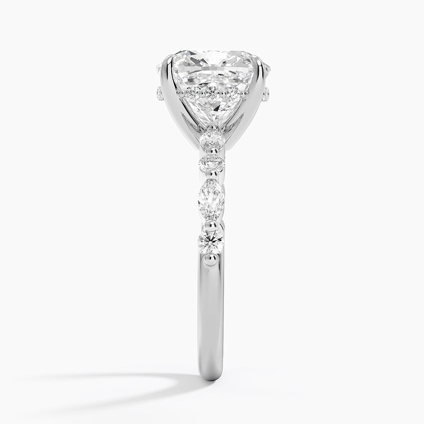 1.60 Carat Princess Halo Design Solitaire Lab Diamond Ring 18K - Florina