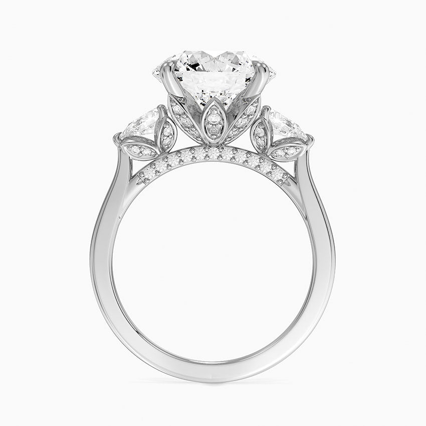 1.60 Carat Princess Halo Design Solitaire Lab Diamond Ring 18K - Florina