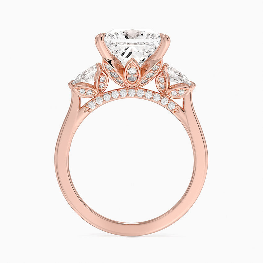1.60 Carat Princess Halo Design Solitaire Lab Diamond Ring 18K - Florina