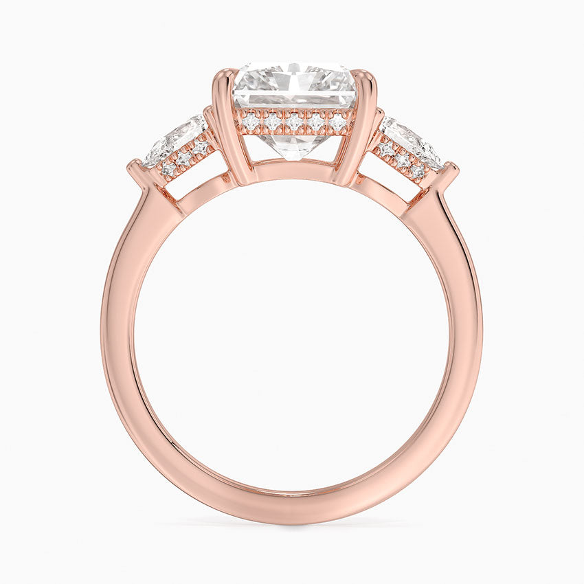 4.50 Radiant Kesim Hidden Halo Tasarım Tektaş Laboratuvar Pırlanta Yüzük - Nilora