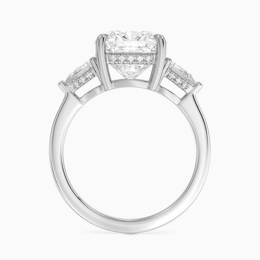 4.50 Cushion Kesim Hidden Halo Tasarım Tektaş Laboratuvar Pırlanta Yüzük - Nilora