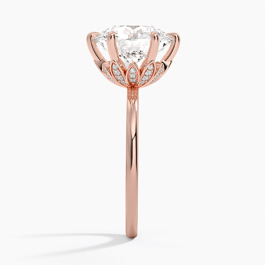 Altı Tırnak 4.15 Karat Hidden Halo Tasarım Tektaş Laboratuvar Pırlanta Yüzük - Delora - Bold Diamonds