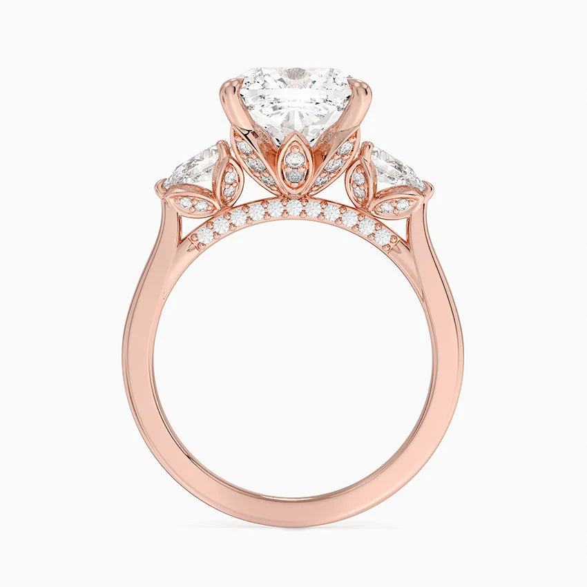 1.60 Carat Princess Halo Design Solitaire Lab Diamond Ring 18K - Florina