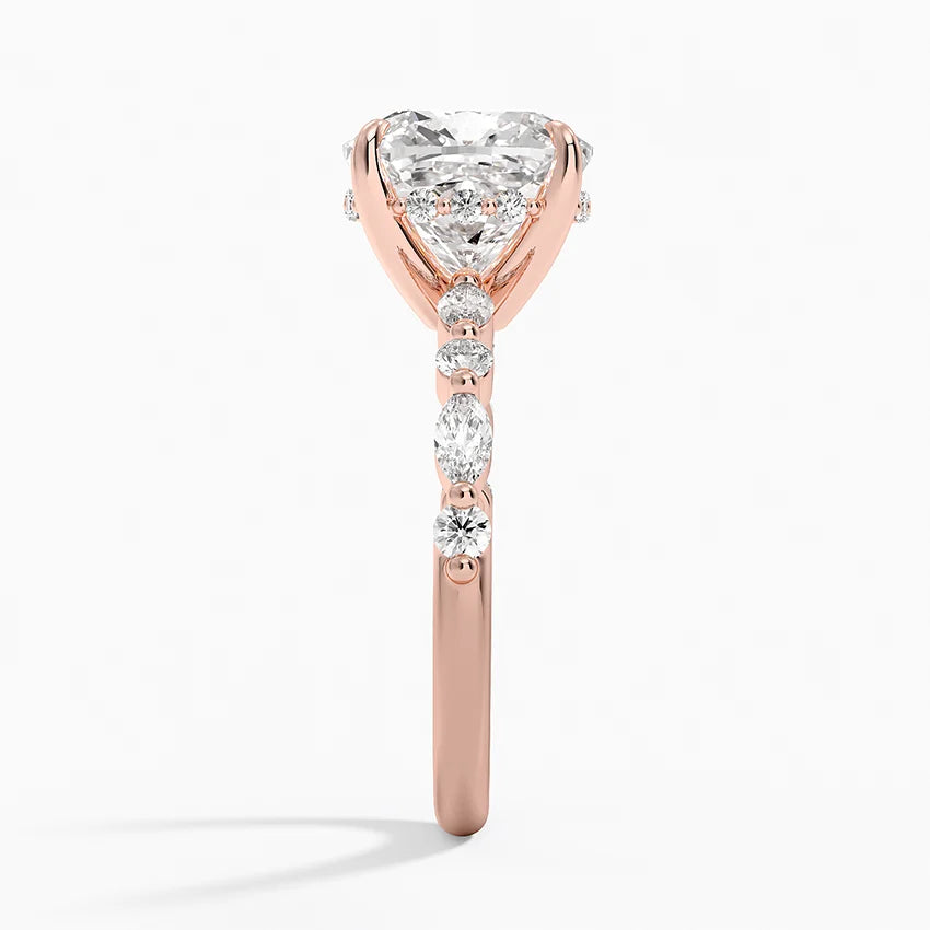 1.60 Carat Princess Halo Design Solitaire Lab Diamond Ring 18K - Florina