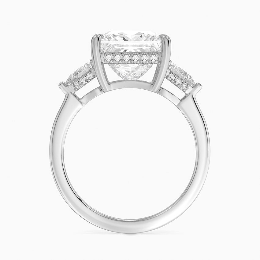 4.50 Prenses Kesim Hidden Halo Tasarım Tektaş Laboratuvar Pırlanta Yüzük - Nilora