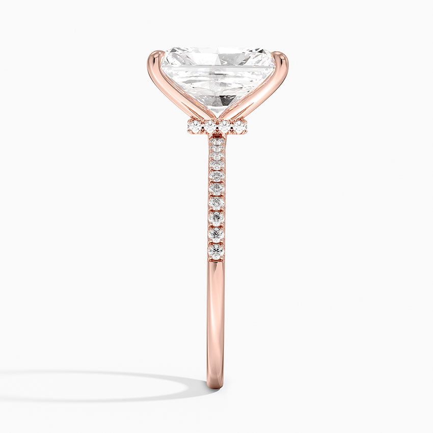 1.60 Carat Princess Halo Design Solitaire Lab Diamond Ring 18K - Florina