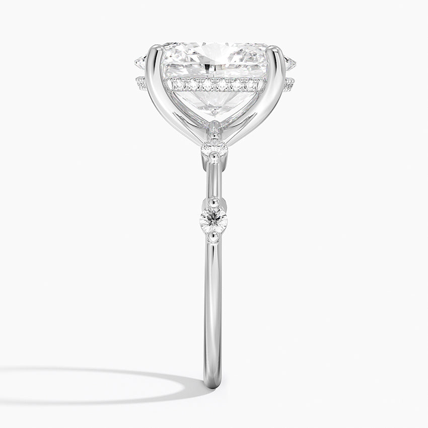 4.20 Oval Kesim Hidden Halo Tasarım Tektaş Laboratuvar Pırlanta Yüzük - Zelora