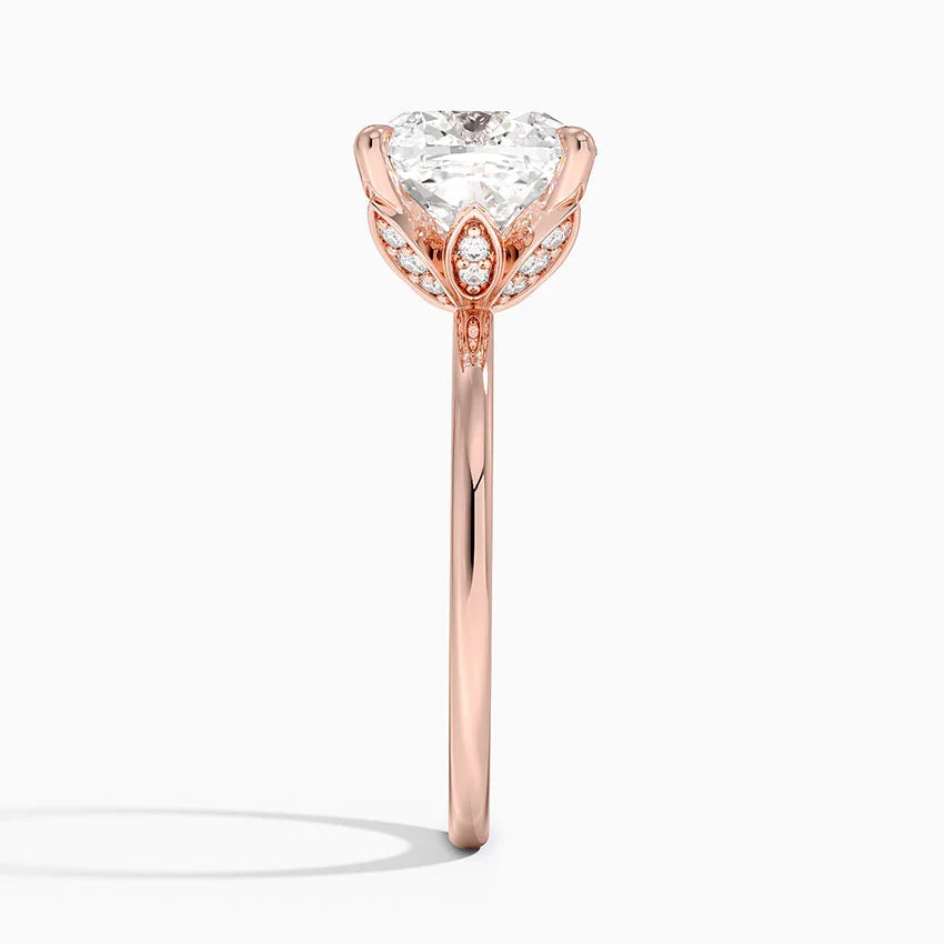 4.15 Karat Cushion Kesim Hidden Halo Tasarım Tektaş Laboratuvar Pırlanta Yüzük - Delora - Bold Diamonds