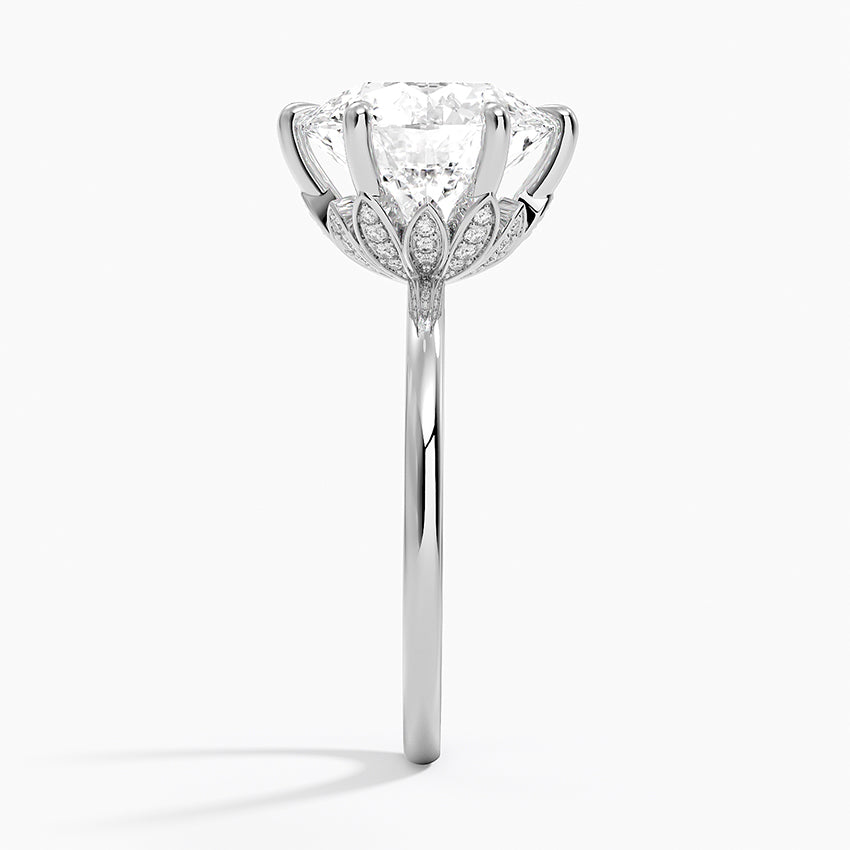 Altı Tırnak 4.15 Karat Hidden Halo Tasarım Tektaş Laboratuvar Pırlanta Yüzük - Delora - Bold Diamonds