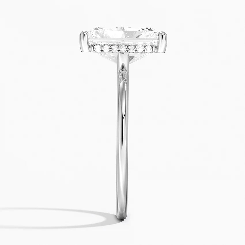 4.10 Radiant Kesim Hidden Halo Tasarım Tektaş Laboratuvar Pırlanta Yüzük - Melara