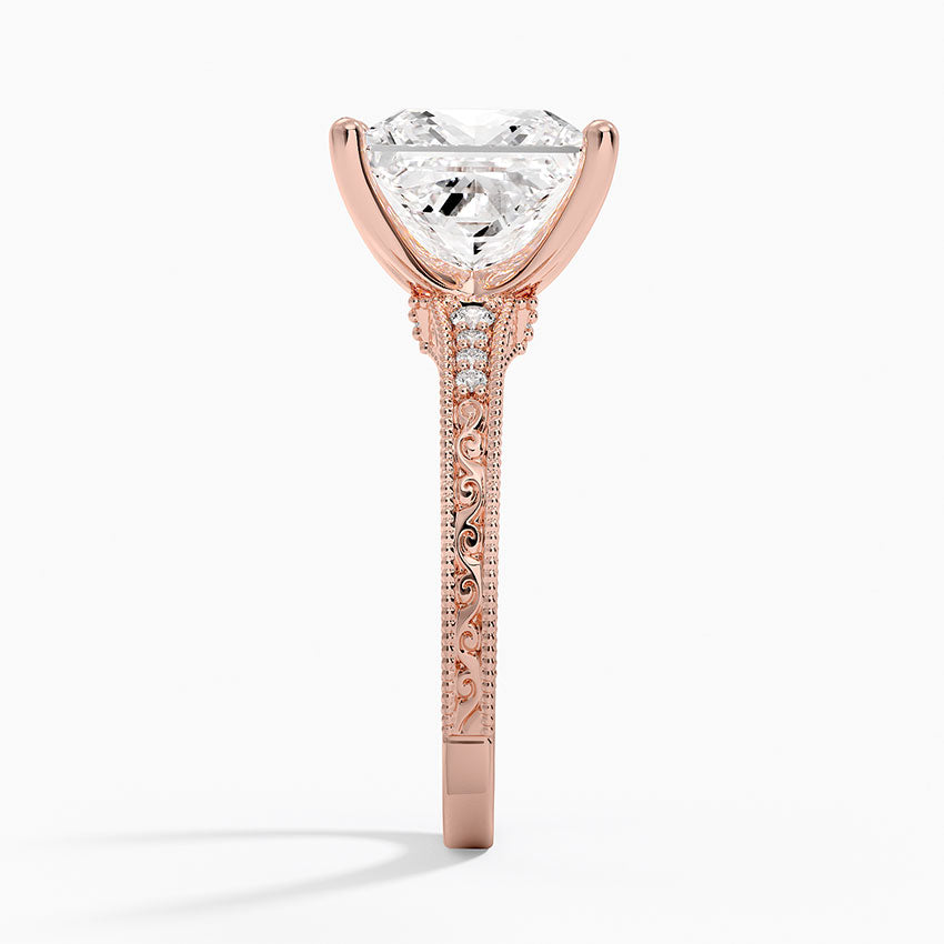 4.15 Prenses Kesim Hidden Halo Tasarım Tektaş Laboratuvar Pırlanta Yüzük - Silora