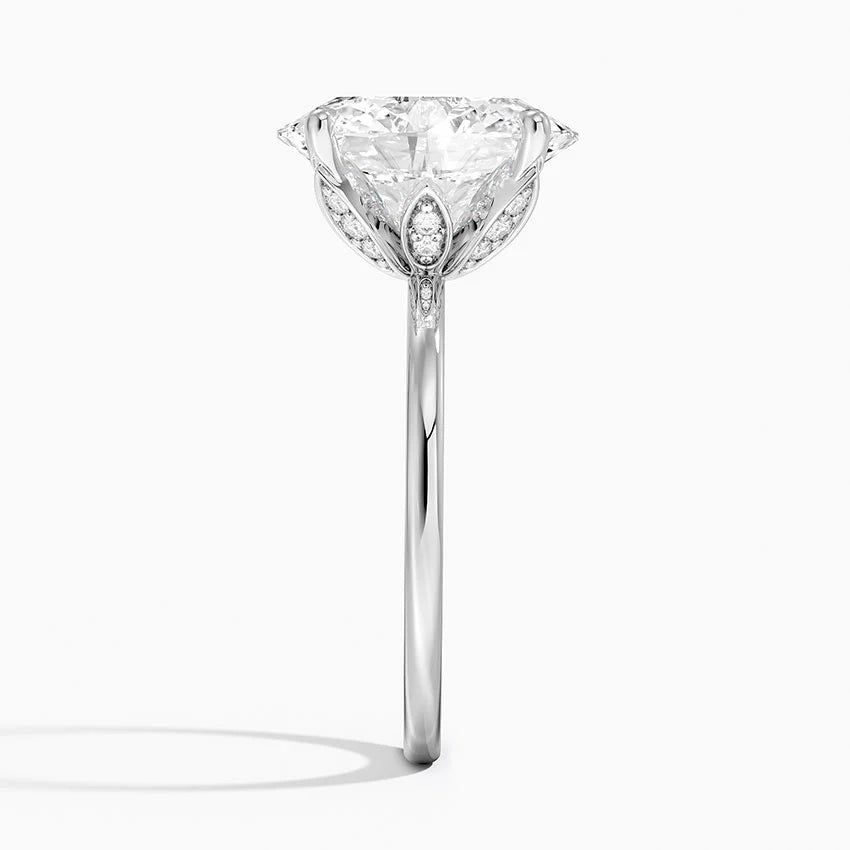 1.60 Carat Princess Halo Design Solitaire Lab Diamond Ring 18K - Florina