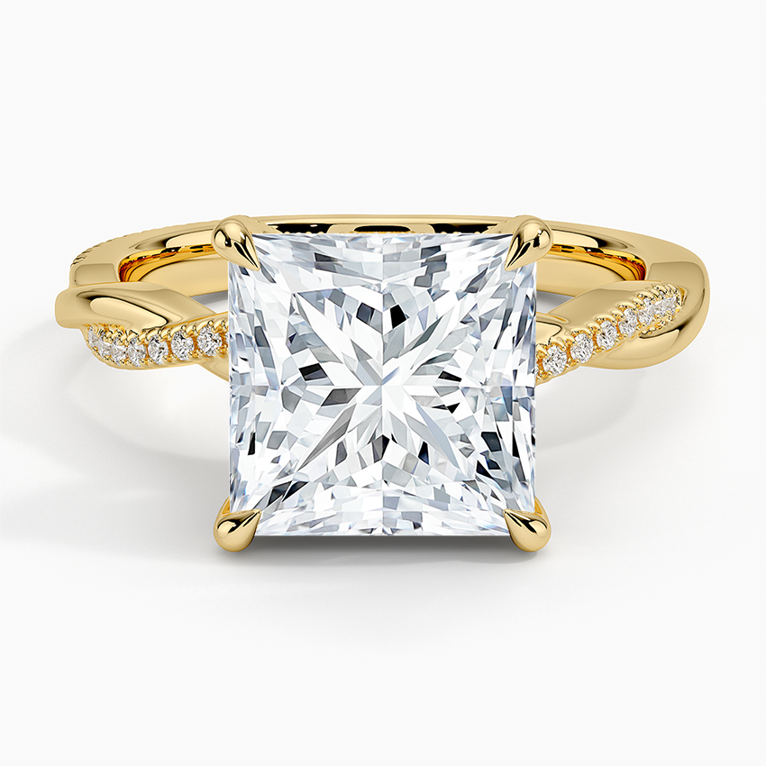 1.60 Carat Princess Halo Design Solitaire Lab Diamond Ring 18K - Florina