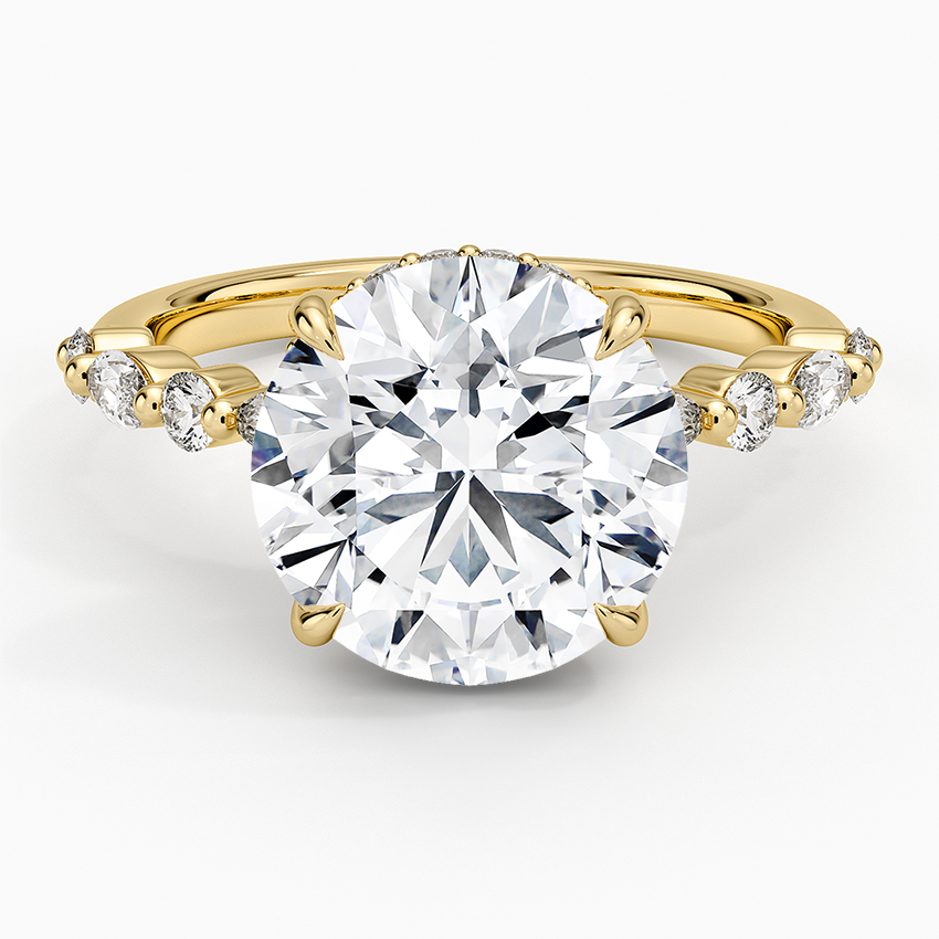 1.60 Carat Princess Halo Design Solitaire Lab Diamond Ring 18K - Florina