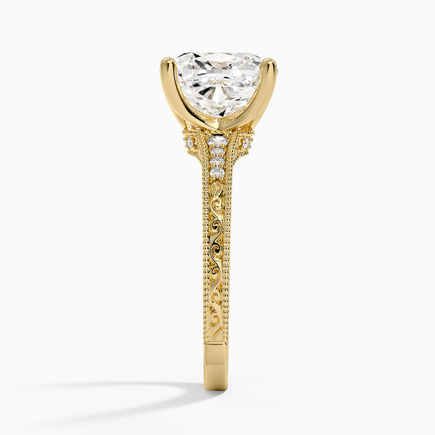 4.15 Cushion Kesim Hidden Halo Tasarım Tektaş Laboratuvar Pırlanta Yüzük - Silora