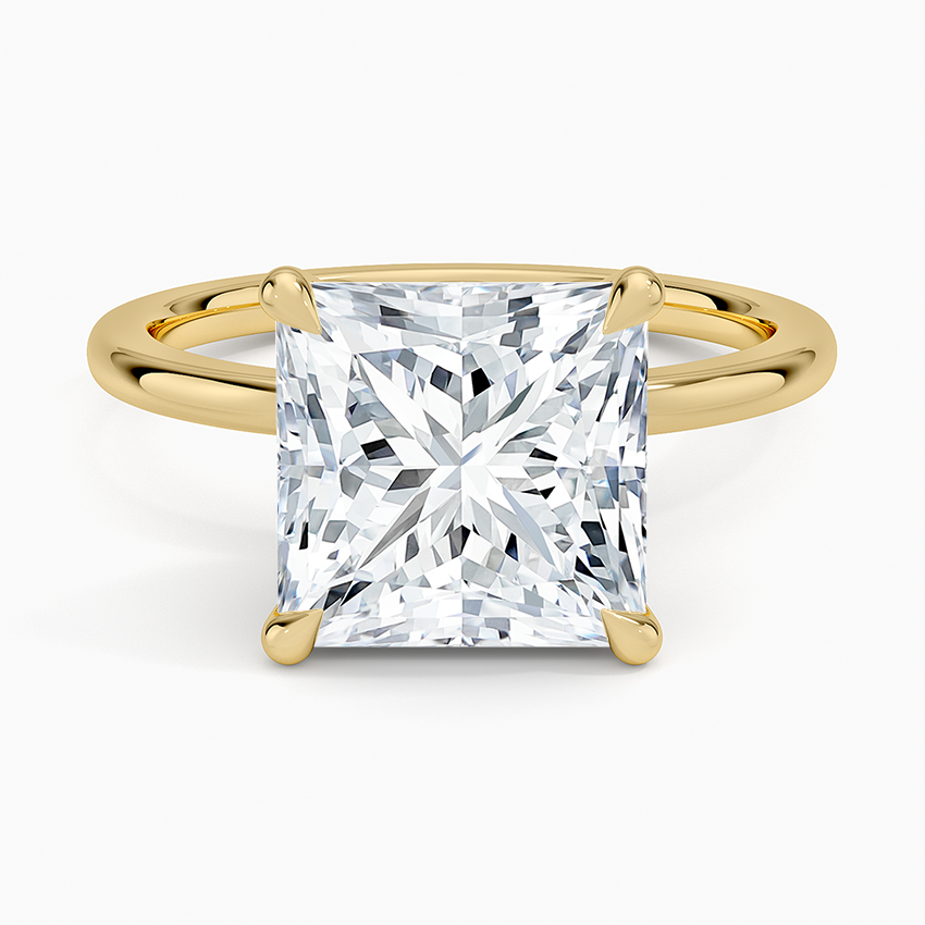 1.60 Carat Princess Halo Design Solitaire Lab Diamond Ring 18K - Florina