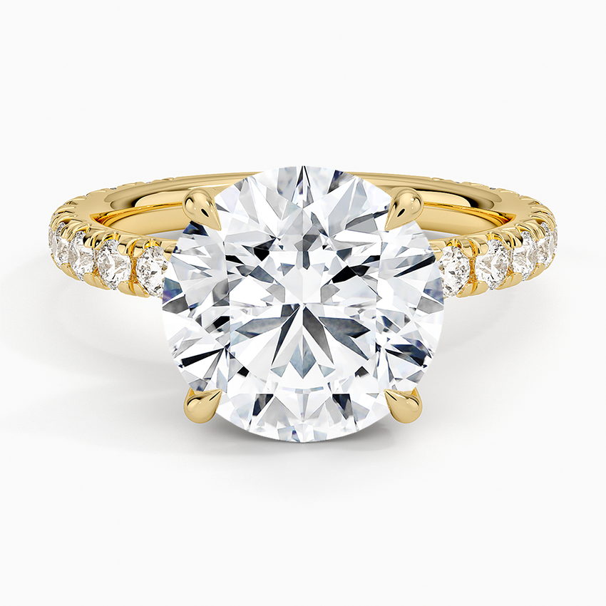 4.75 Karat Hidden Halo Tasarım Tektaş Laboratuvar Pırlanta Yüzük 18K - Selora - Bold Diamonds