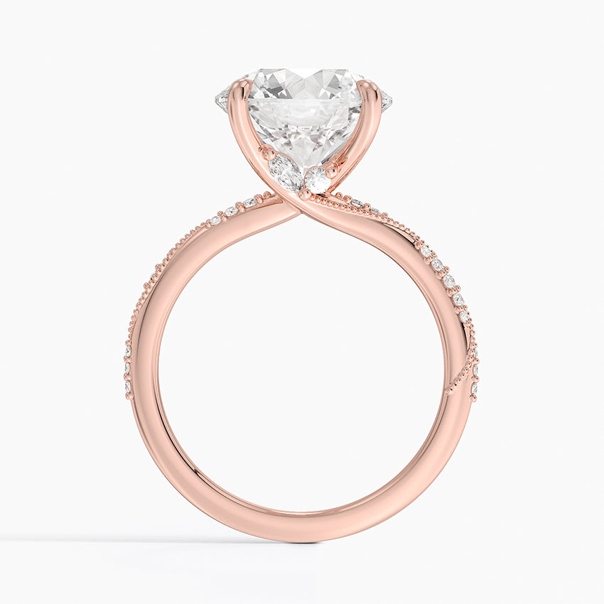 4.25 Karat Hidden Halo Tasarım Tektaş Laboratuvar Pırlanta Yüzük 18K - Melora - Bold Diamonds