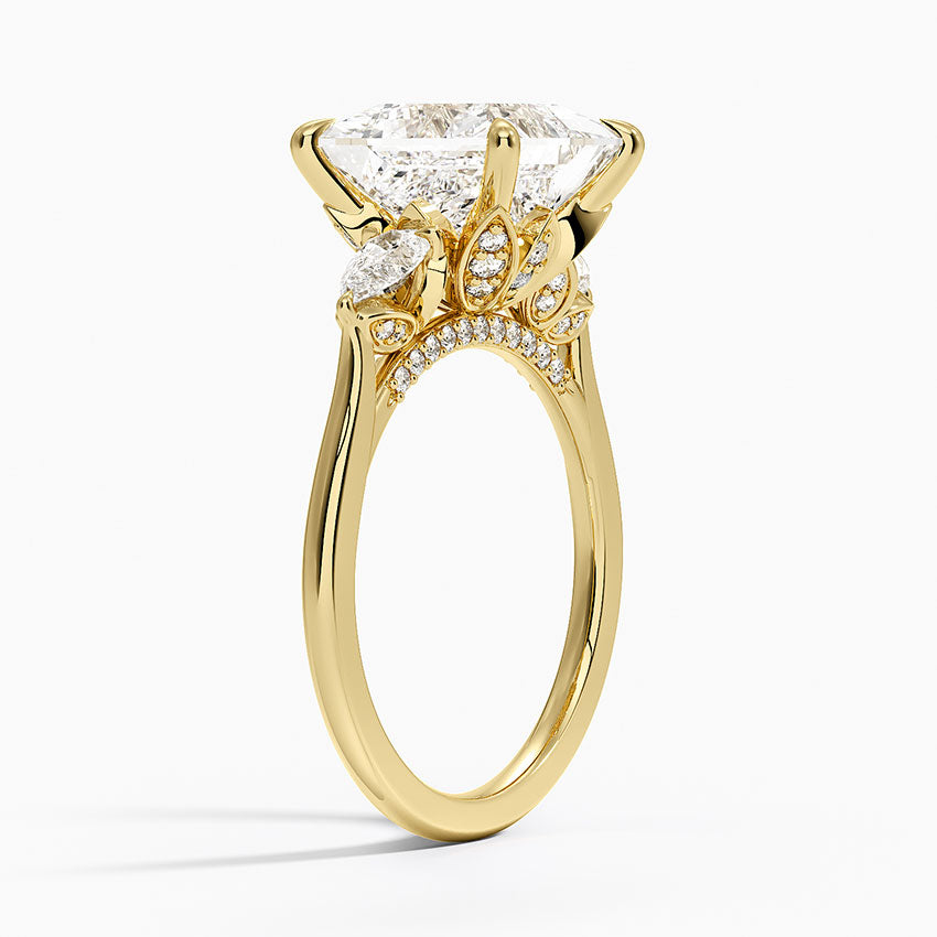 1.60 Carat Princess Halo Design Solitaire Lab Diamond Ring 18K - Florina