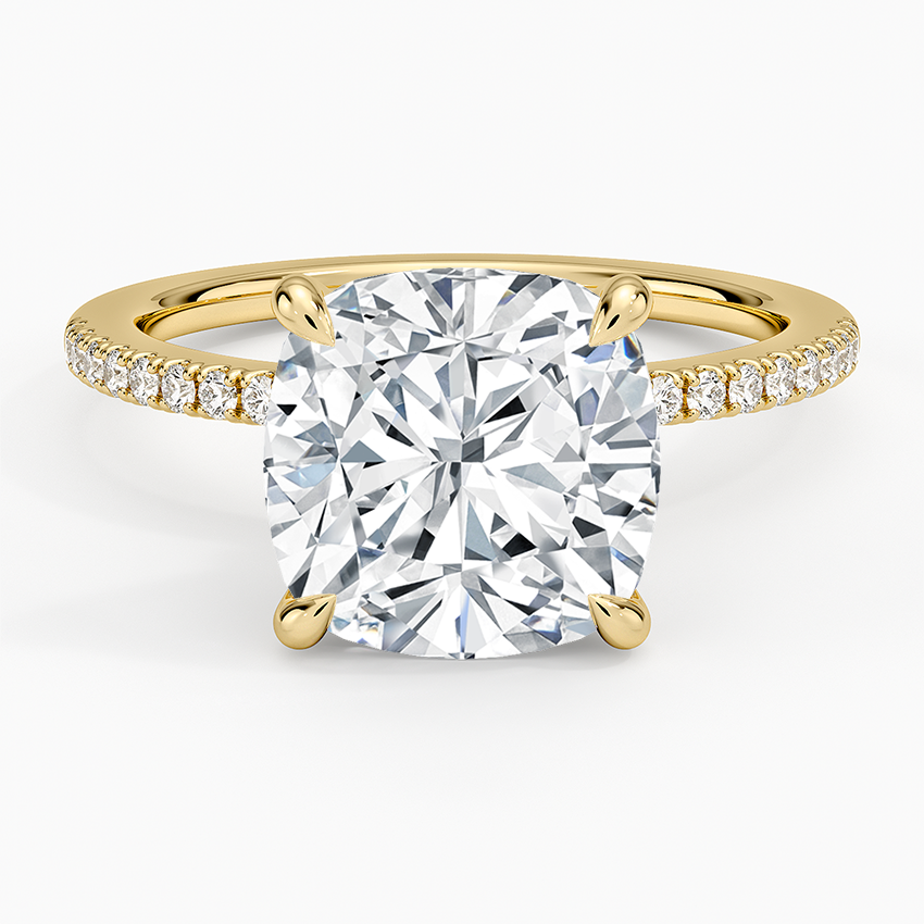 5.25 Karat Cushion Kesim Hidden Halo Tasarım Tektaş Laboratuvar Pırlanta Yüzük - Filora - Bold Diamonds