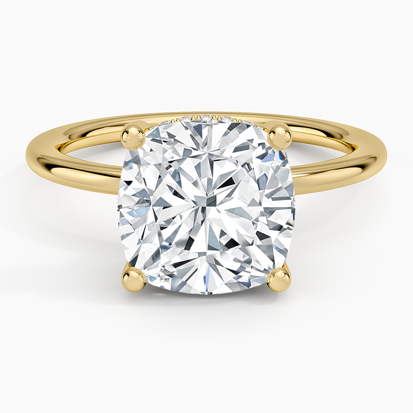 1.60 Carat Princess Halo Design Solitaire Lab Diamond Ring 18K - Florina