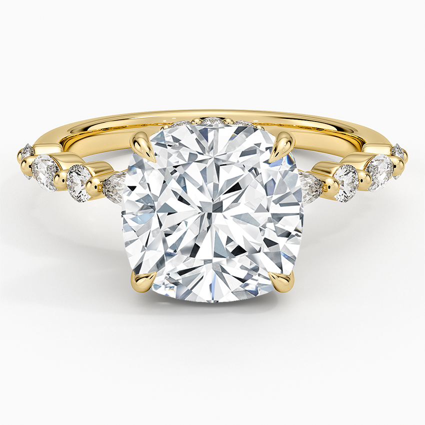 1.60 Carat Princess Halo Design Solitaire Lab Diamond Ring 18K - Florina