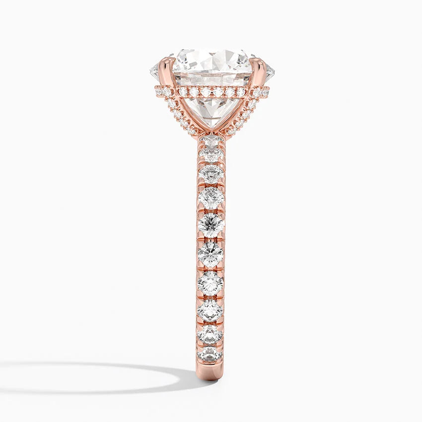 4.75 Karat Hidden Halo Tasarım Tektaş Laboratuvar Pırlanta Yüzük 18K - Selora - Bold Diamonds