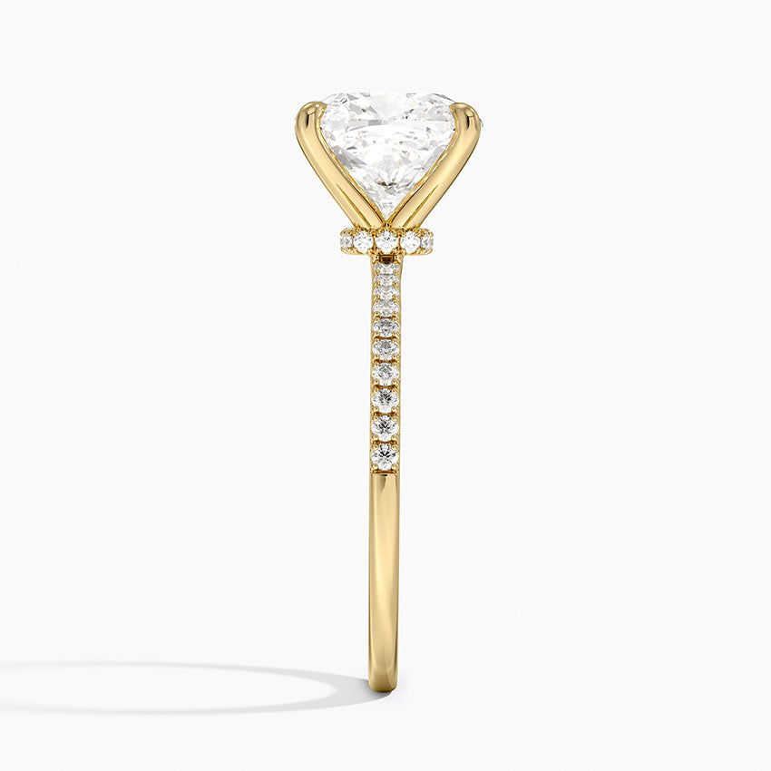 5.25 Karat Cushion Kesim Hidden Halo Tasarım Tektaş Laboratuvar Pırlanta Yüzük - Filora - Bold Diamonds