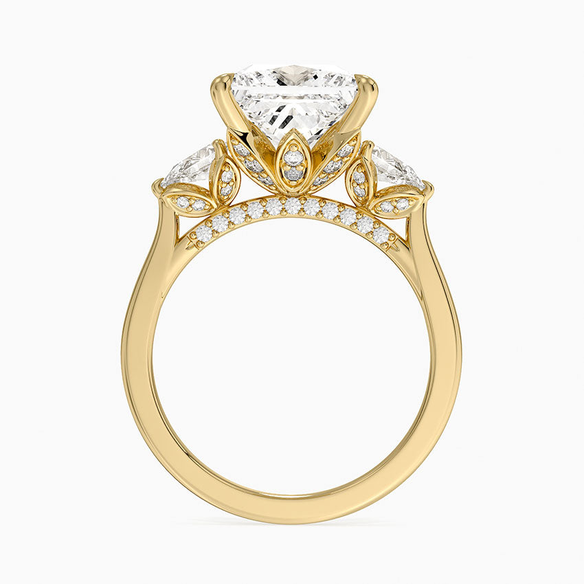 1.60 Carat Princess Halo Design Solitaire Lab Diamond Ring 18K - Florina